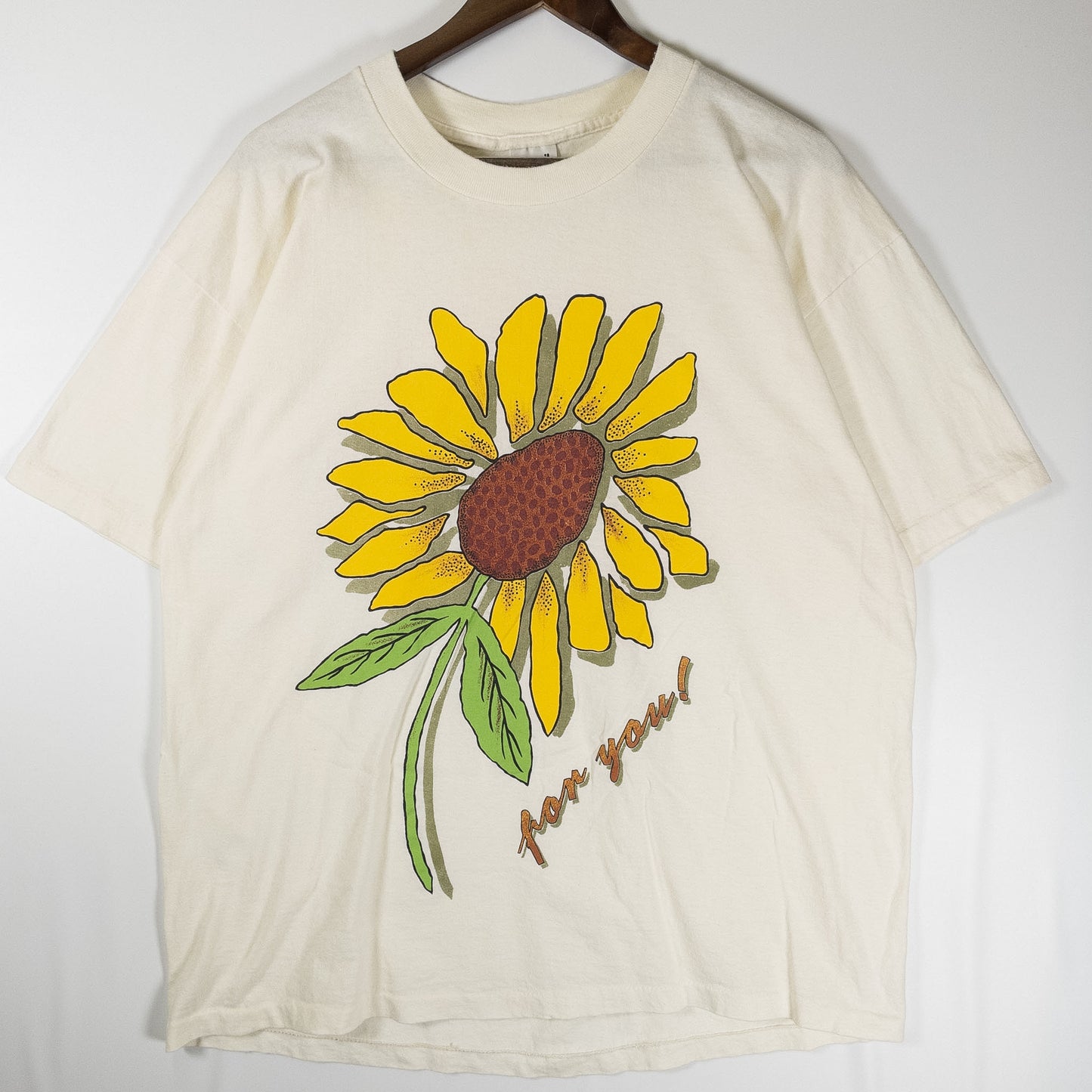 [メンズL] 90年代 anvil/アンビル Tシャツ アートT 向日葵