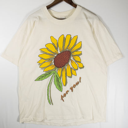 [メンズL] 90年代 anvil/アンビル Tシャツ アートT 向日葵