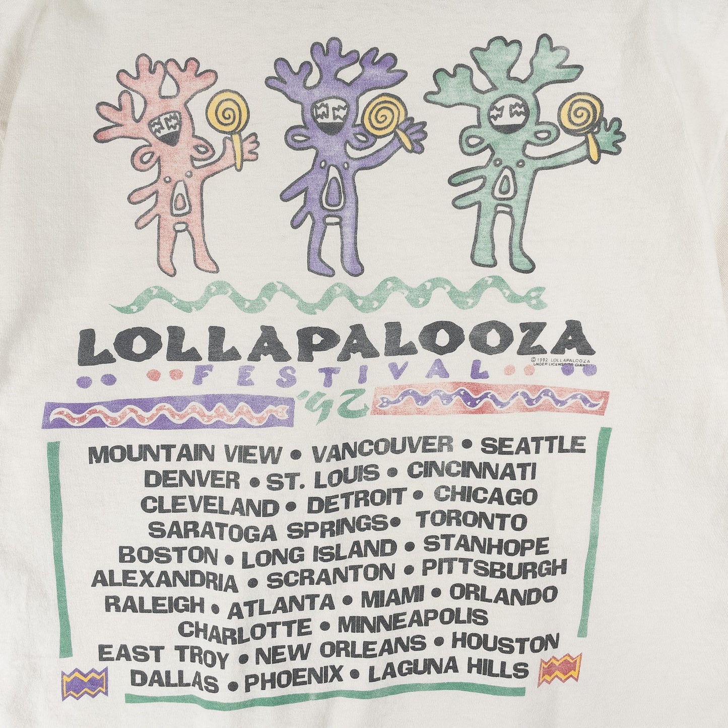 [メンズM] 90年代 Tee Jays/ティージェイズ Tシャツ 1992 LOLLAPALOOZA レッチリ パールジャム