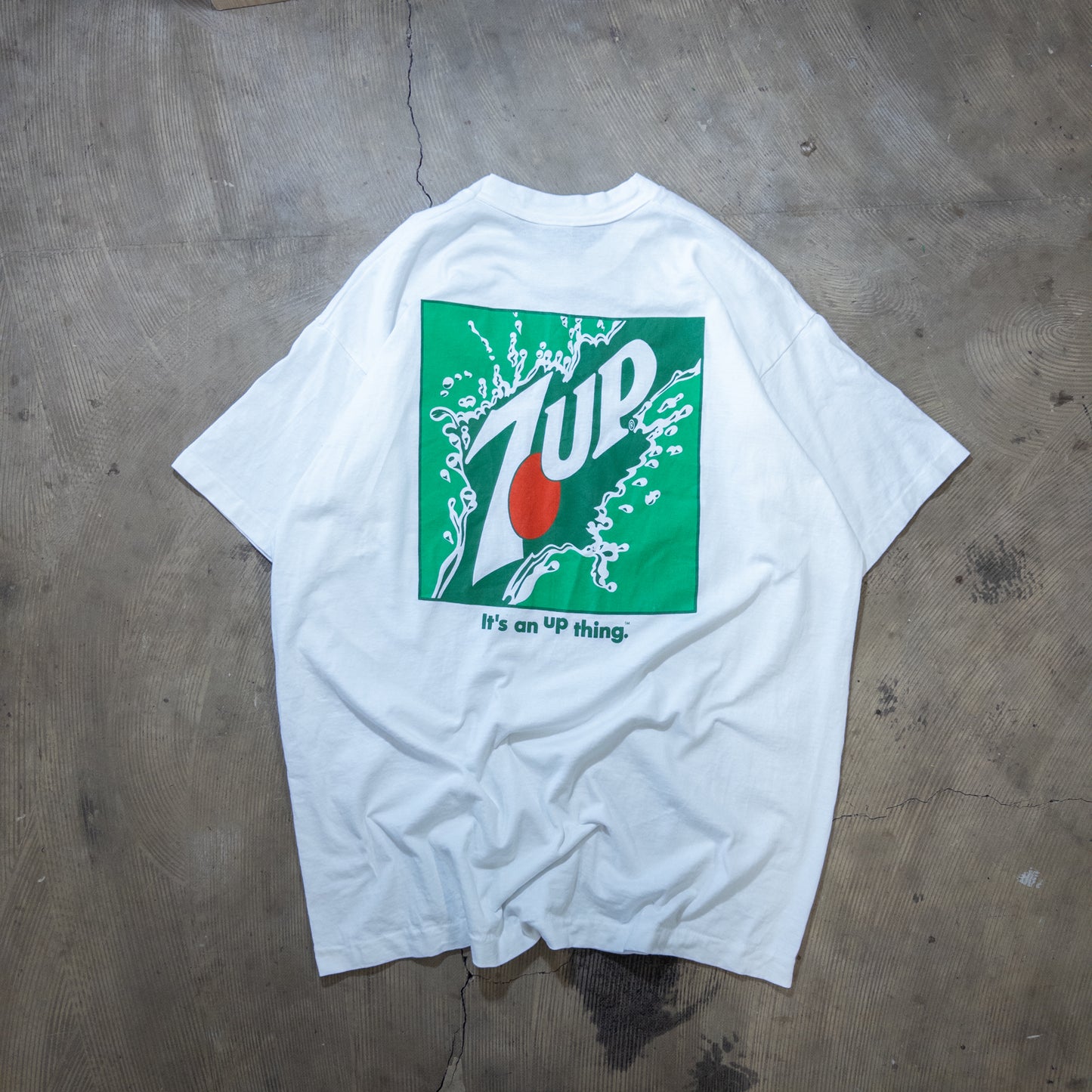 [メンズXL] 90年代 Fruit of the Loom/フルーツオブザルーム Tシャツ 7UP セブンアップ 企業系Tシャツ ロゴT