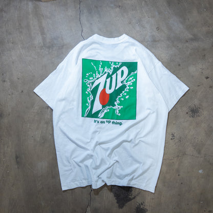 [メンズXL] 90年代 Fruit of the Loom/フルーツオブザルーム Tシャツ 7UP セブンアップ 企業系Tシャツ ロゴT