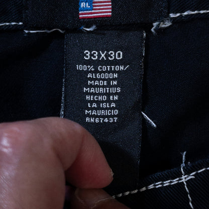 [メンズW33] 90〜00年代 POLO JEANS COMPANY/ポロジーンズカンパニー チノパン ラルフローレン 黒染め