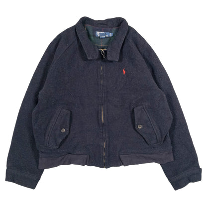 [メンズXL] 90〜00年代 Polo by Ralph Lauren/ポロバイラルフローレン ウール ハリントンジャケット 裏地チェック