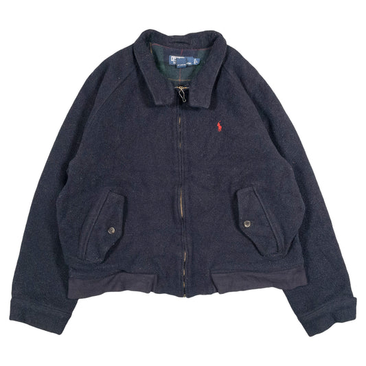 [メンズXL] 90〜00年代 Polo by Ralph Lauren/ポロバイラルフローレン ウール ハリントンジャケット 裏地チェック
