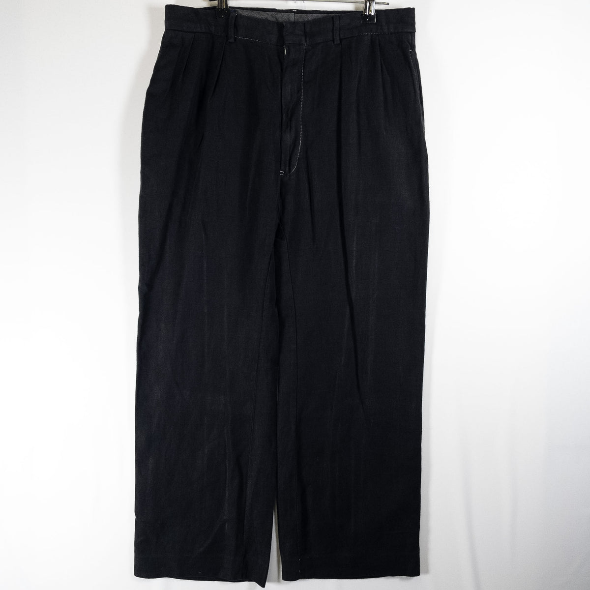 [メンズW31] 90〜00年代 Polo by Ralph Lauren/ポロバイラルフローレン スラックス リネンパンツ 黒染め
