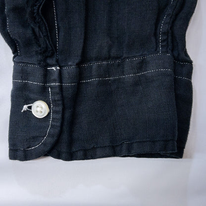 [メンズXXL] 00年代 Ralph Lauren/ラルフローレン ワイシャツ CUSTOM FIT リネンシャツ 黒染め