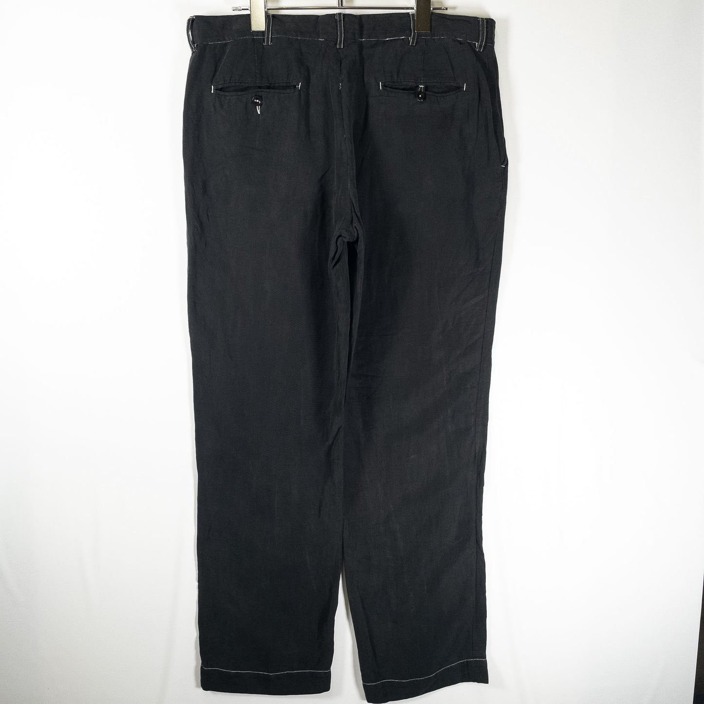 [メンズW33] 90年代 Polo by Ralph Lauren/ポロバイラルフローレン スラックス リネン シルク 黒染め
