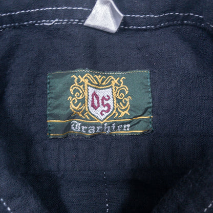 [メンズL] 90〜00年代 長袖シャツ チロリアンシャツ 黒染め