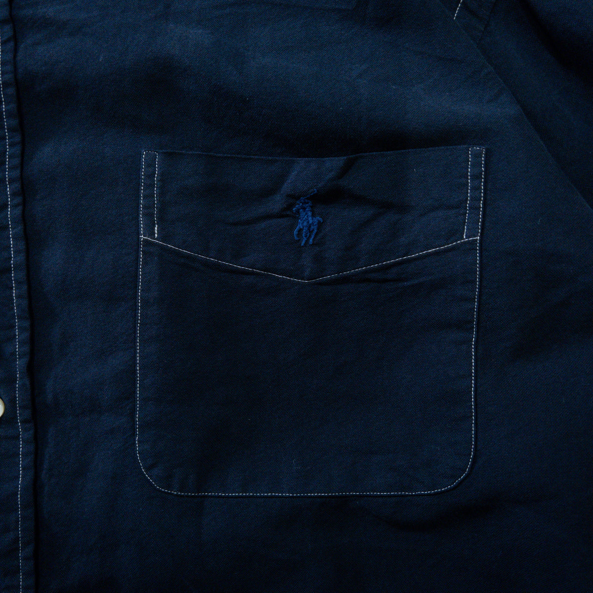 [メンズM] 90〜00年代 Ralph Lauren/ラルフローレン 長袖シャツ BIG SHIRT 黒染め