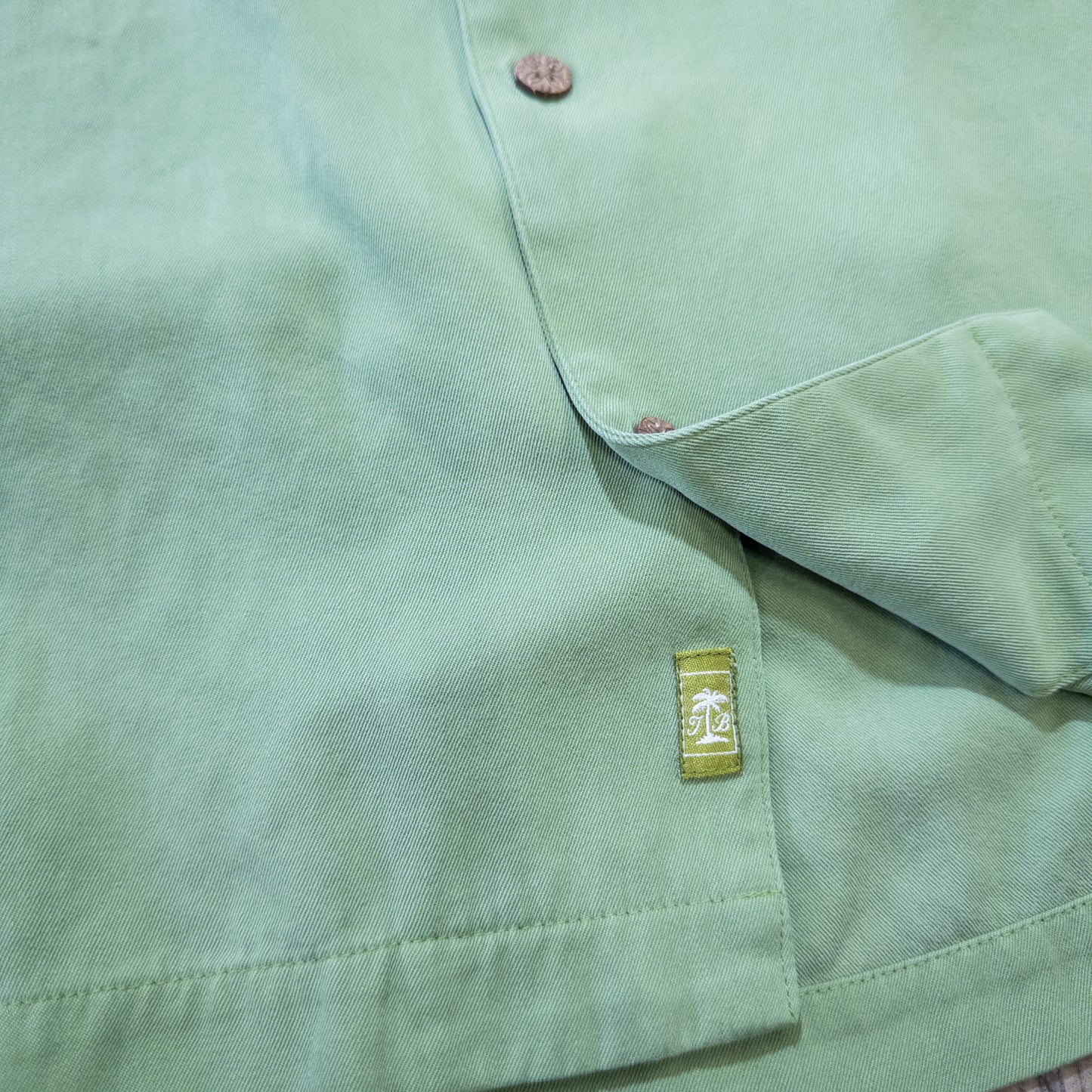 [メンズL] 90〜00年代 Tommy Bahama/トミーバハマ 半袖シャツ 無地 シルク 開襟