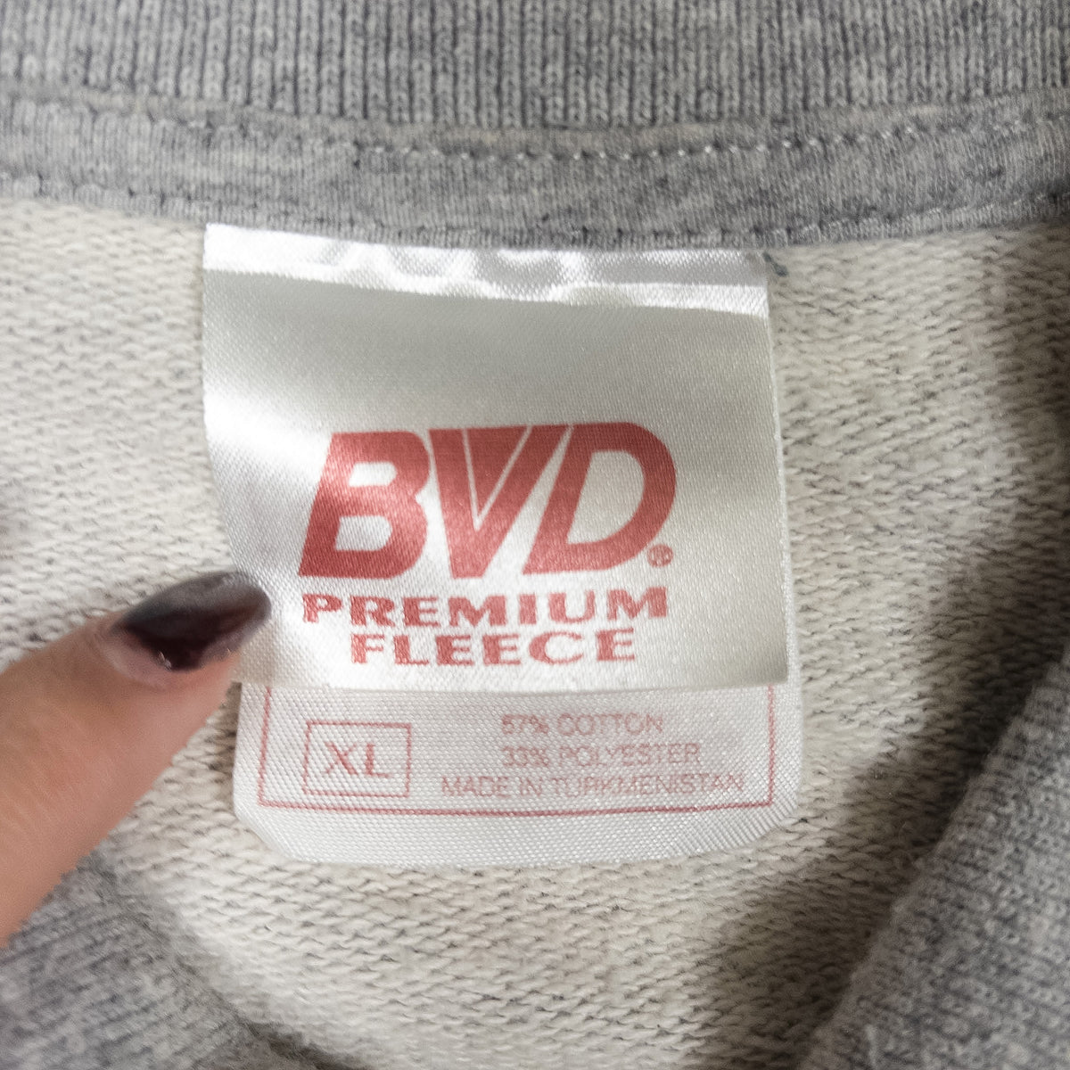 [メンズL] 90年代 BVD スウェット トレーナー ヘンリーネック 襟付き