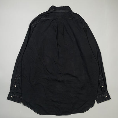 [メンズ3XL] 90〜00年代 Ralph Lauren/ラルフローレン 長袖シャツ YARMOUTH 黒染め