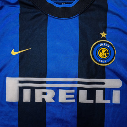 [メンズL] 90〜00年代 Nike/ナイキ インテル・ミラノ RONALDO #9 サッカーユニフォーム / Made in UK
