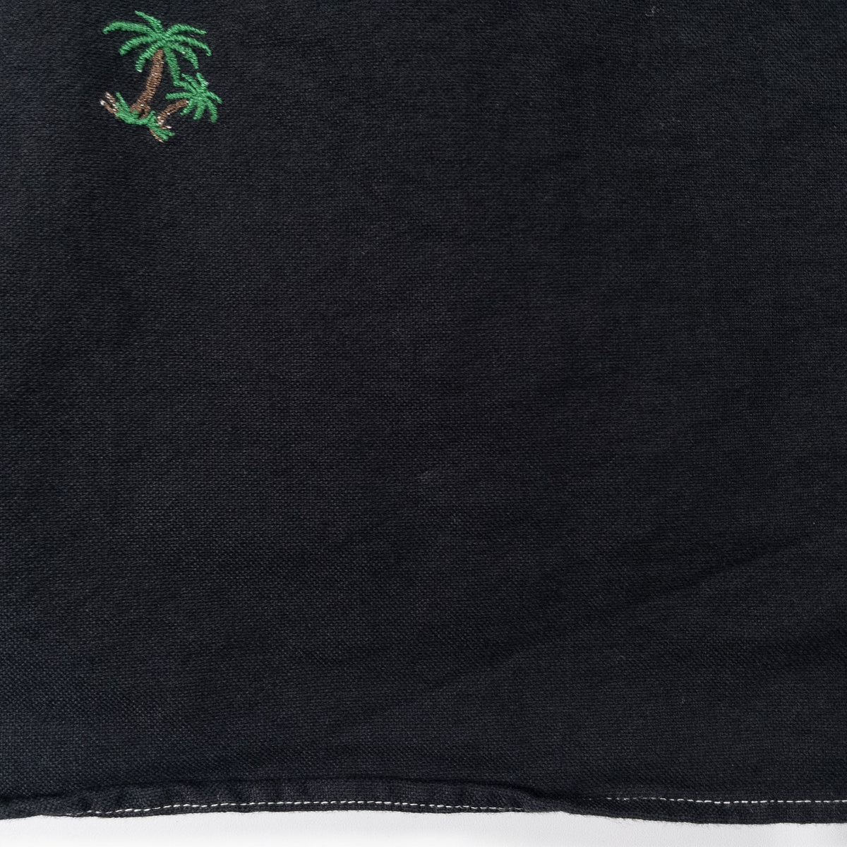 [メンズXL] 00年代 Ralph Lauren/ラルフローレン 半袖シャツ 総柄 ヤシの木 黒染め