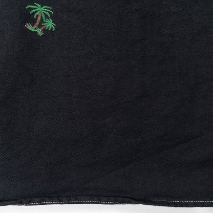 [メンズXL] 00年代 Ralph Lauren/ラルフローレン 半袖シャツ 総柄 ヤシの木 黒染め