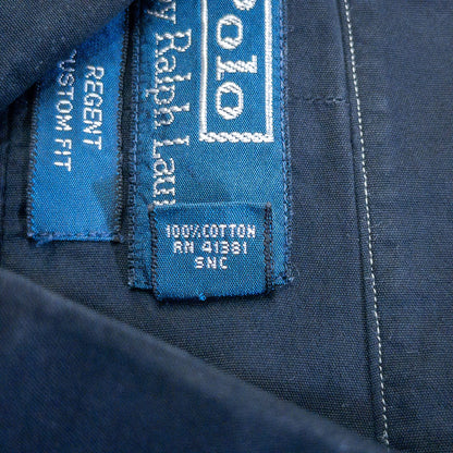 [メンズXXL] 90〜00年代 Polo by Ralph Lauren/ポロバイラルフローレン 長袖シャツ REGENT CUSTOM FIT 黒染め