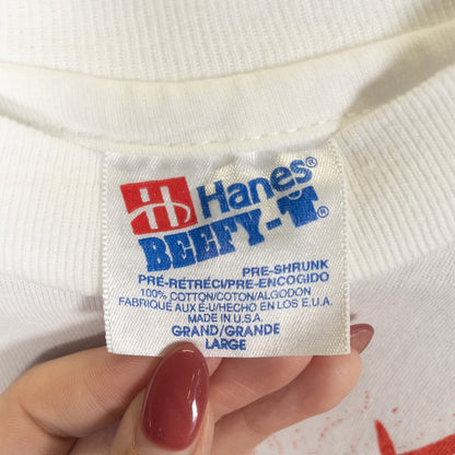 [メンズM] 90年代 Hanes/ヘインズ Tシャツ アニマル 猫 アートT