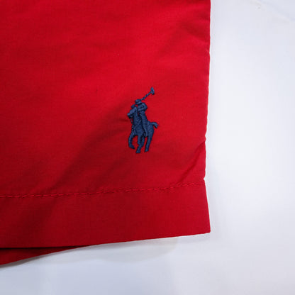 ナイロンショーツ L レッド 刺繍ロゴ Ralph Lauren/ラルフローレン