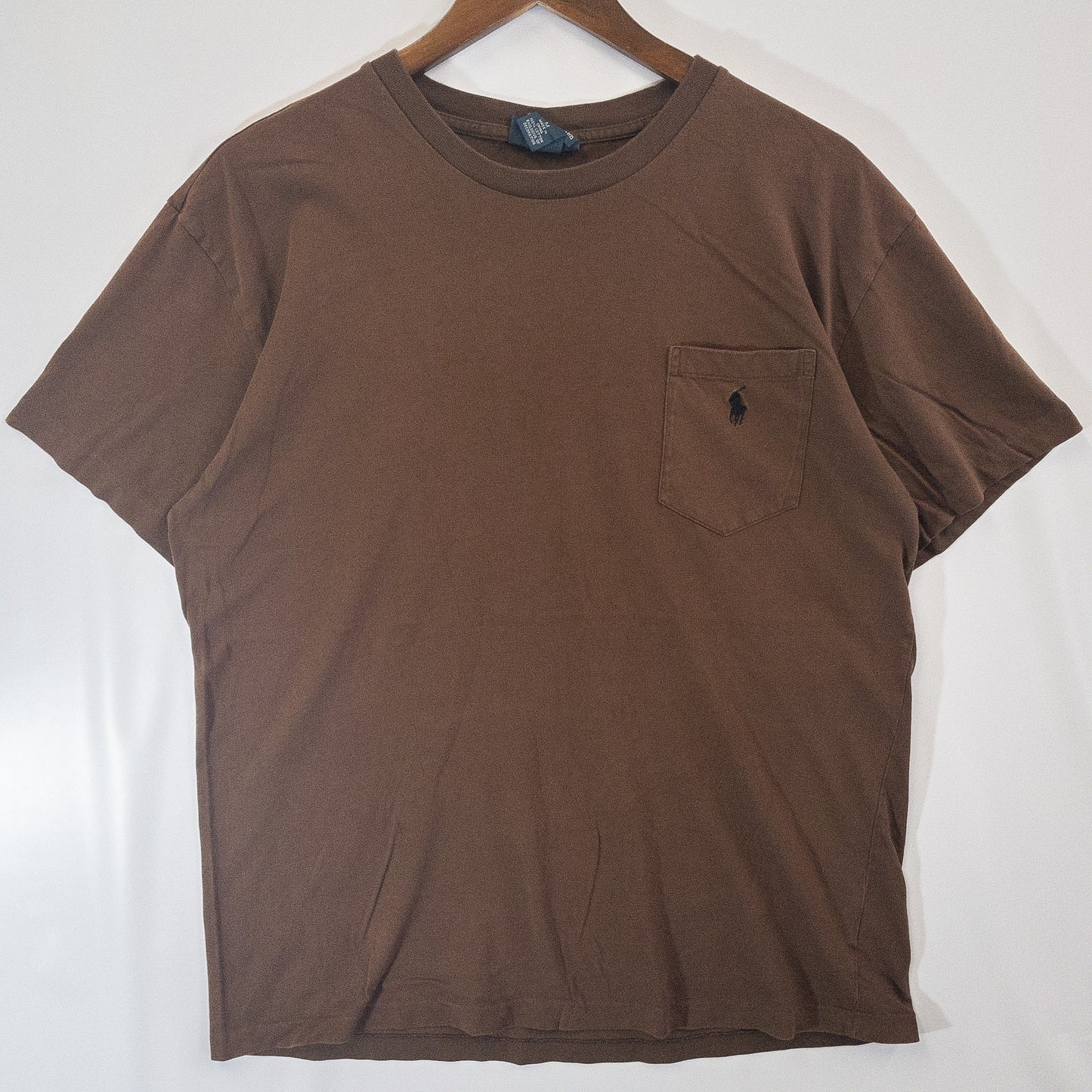 Tシャツ M ブラウン ワンポイント刺繍 ポケット Polo Ralph Lauren/ポロラルフローレン