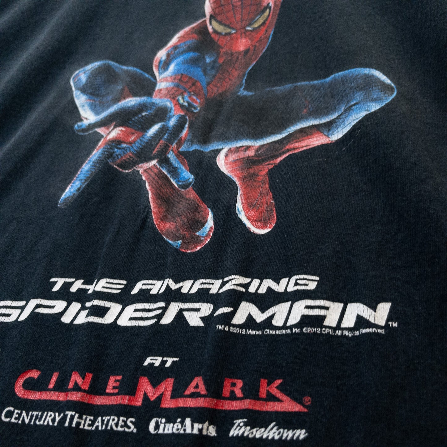 2012s THE AMAZING SPIDERMAN  スパイダーマン Tシャツ XL ブラック 映画プリント GILDAN/ギルダン