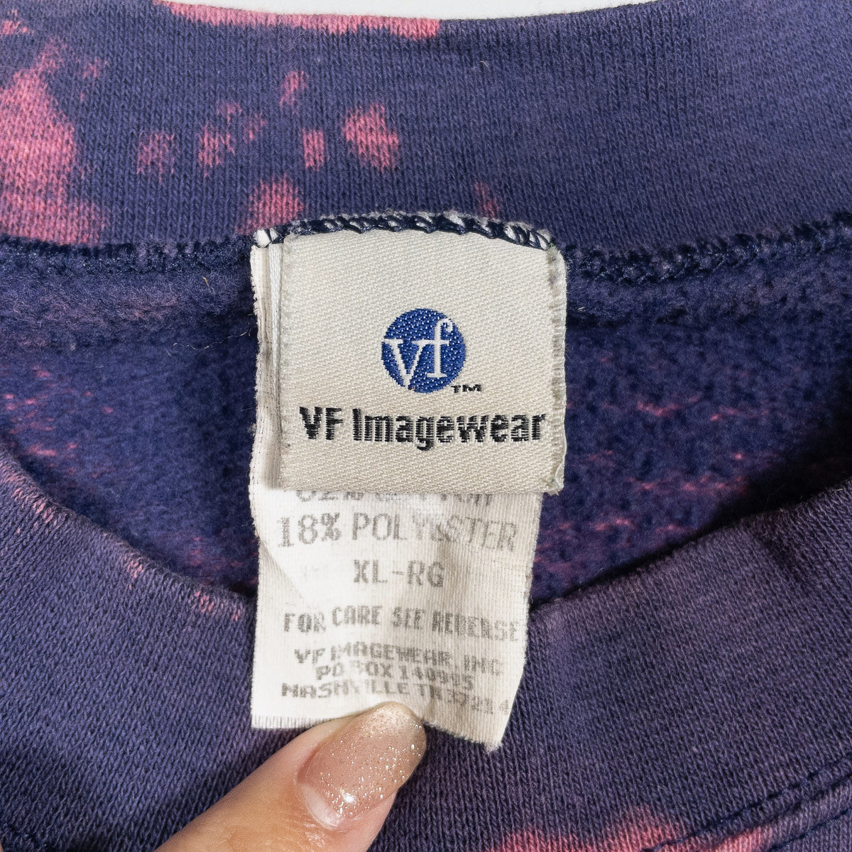 [メンズ3XL] 90〜00年代 VF Imagewear/ブイエフイメージウェア スウェット トレーナー AT&T 企業ロゴ USA製 タイダイ染め
