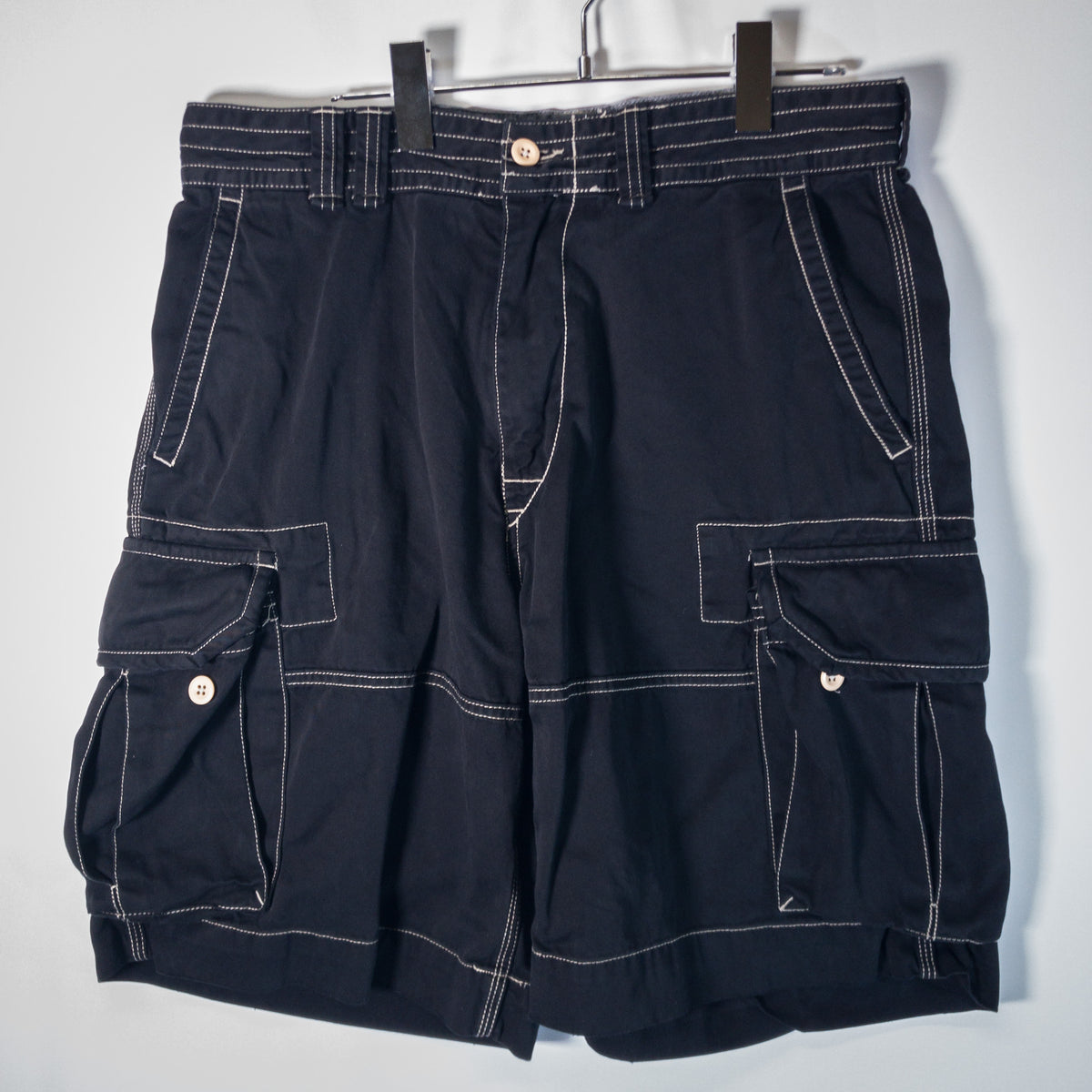 [メンズW33] 00年代 Polo Ralph Lauren/ポロラルフローレン ショートパンツ カーゴショーツ 黒染め