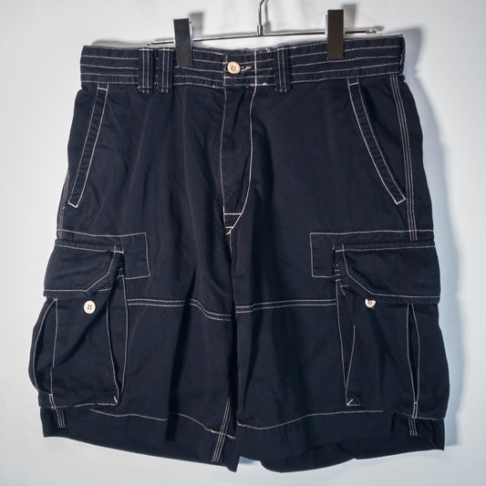 [メンズW33] 00年代 Polo Ralph Lauren/ポロラルフローレン ショートパンツ カーゴショーツ 黒染め