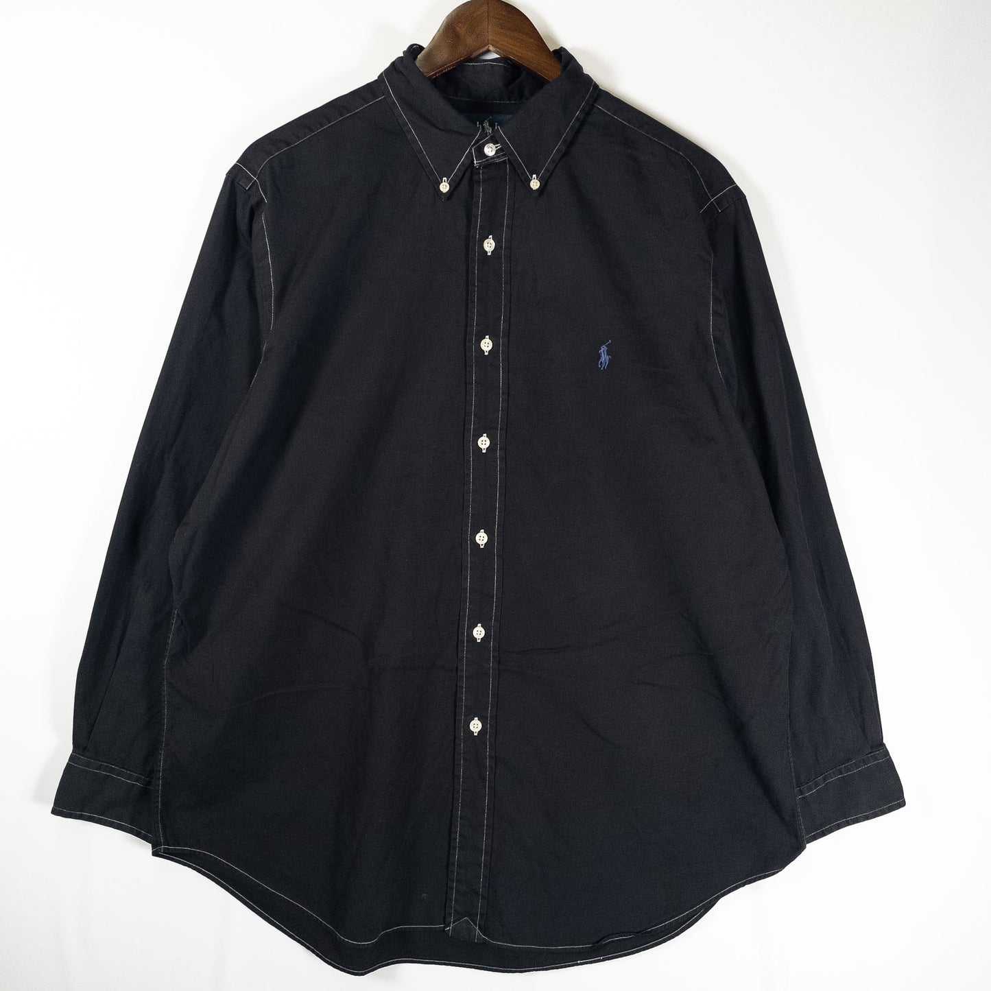 [メンズXXL] 00年代 Ralph Lauren/ラルフローレン 長袖シャツ BDシャツ 黒染め
