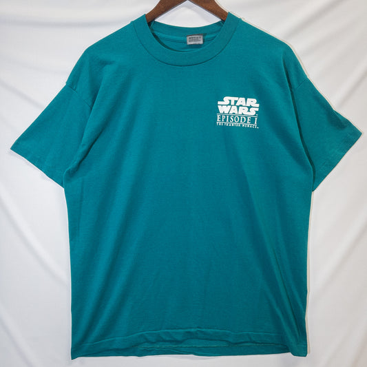 Star Wars スター・ウォーズ Tシャツ XL ブルーグリーン 映画プリント Fruit of the Loom/フルーツオブザルーム