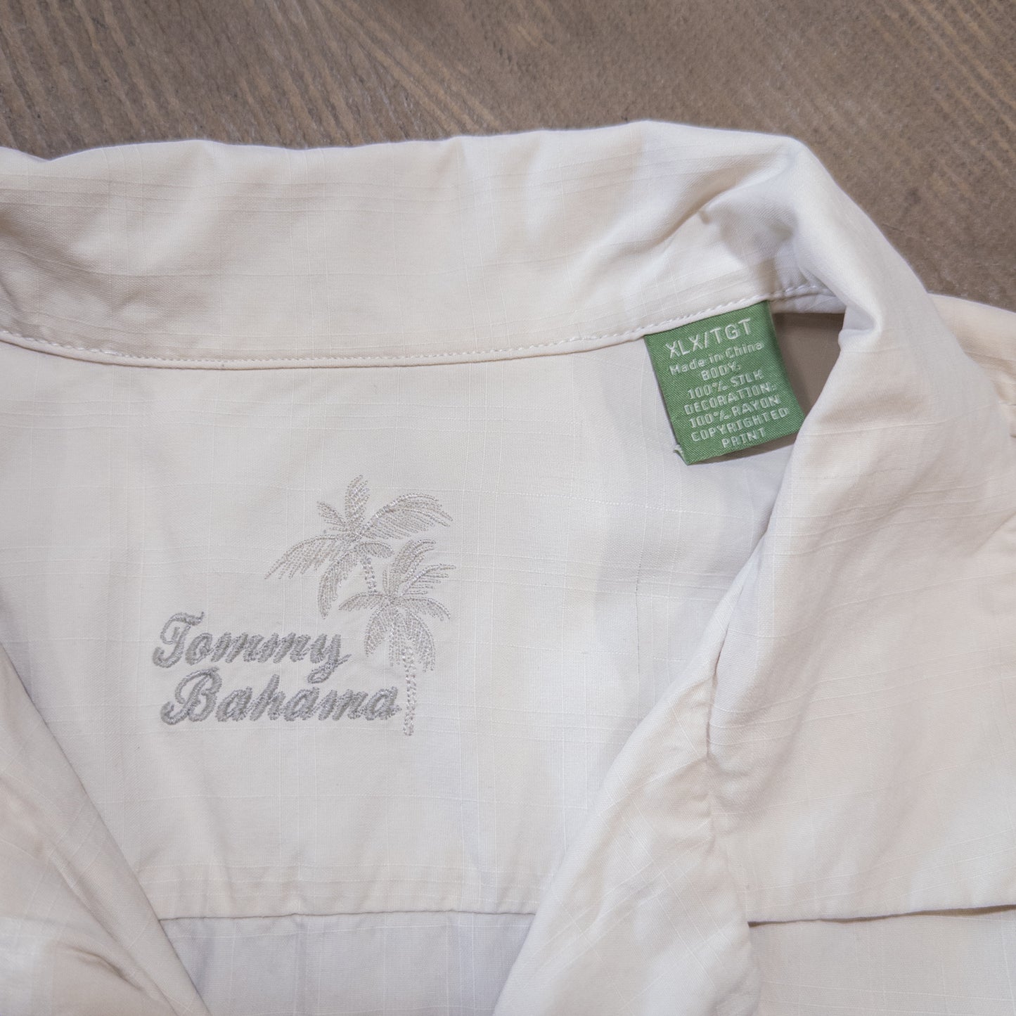 [メンズXXL] Tommy Bahama/トミーバハマ 半袖シャツ バックプリント シルク 刺繍