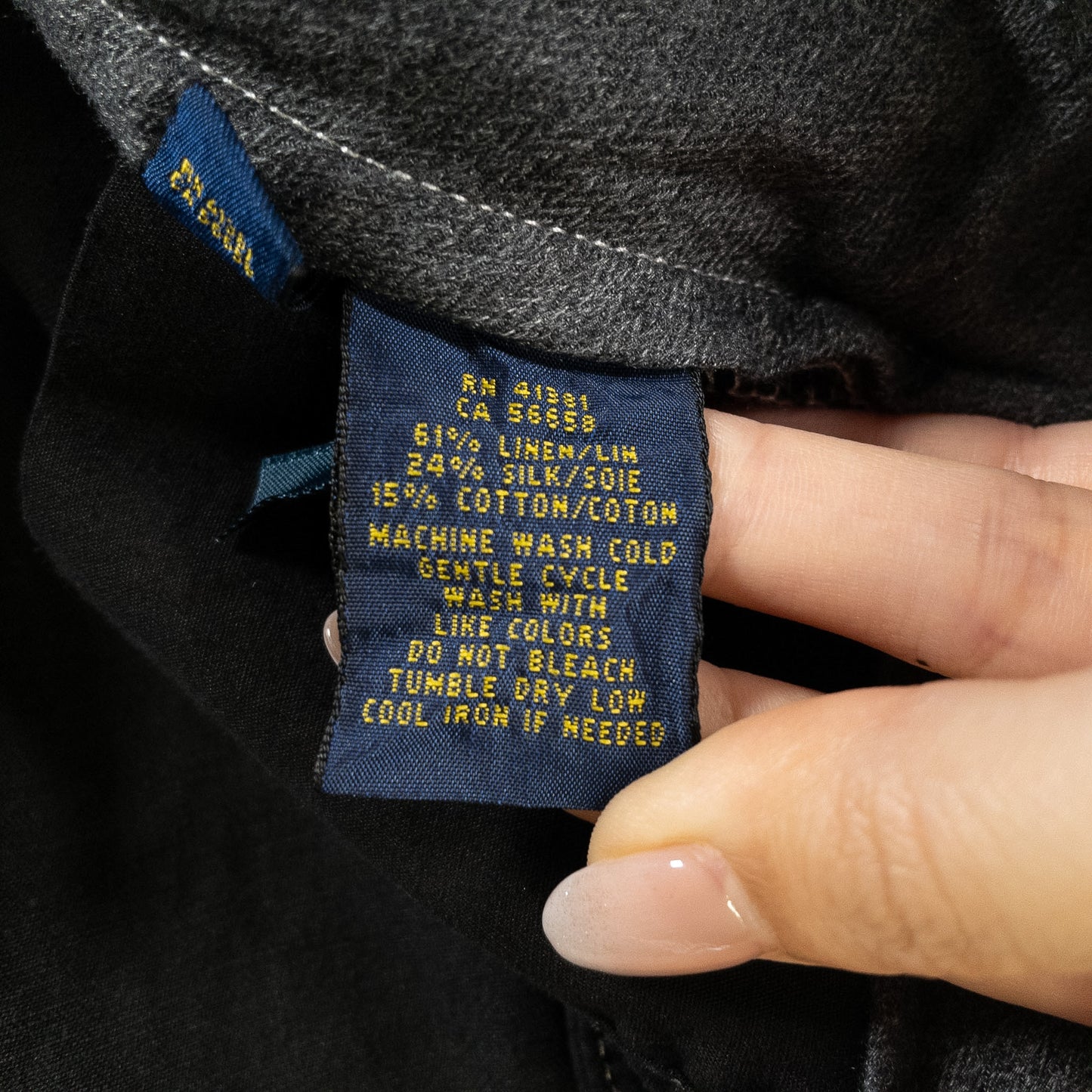 [メンズW33] 00年代 Polo Ralph Lauren/ポロラルフローレン スラックス CLASSIC FIT リネンシルク混 黒染め