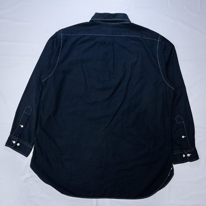 [メンズXL] 00年代 Ralph Lauren/ラルフローレン ワイシャツ BDシャツ 黒染め