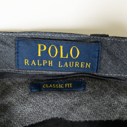 [メンズW33] 00年代 Polo Ralph Lauren/ポロラルフローレン スラックス CLASSIC FIT リネンシルク混 黒染め