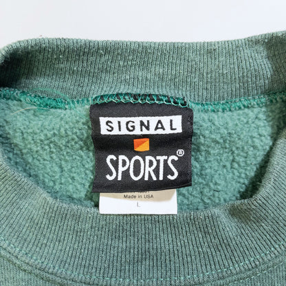 [メンズM] 90年代 SIGNAL SPORTS/シグナルスポーツ スウェット トレーナー アニマル柄 カレッジ ALASKA