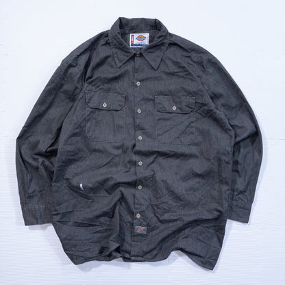 [メンズL] 00年代 Dickies/ディッキーズ 長袖シャツ ワークシャツ