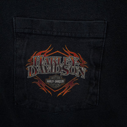 [メンズXL] 00〜10年代 Harley-Davidson/ハーレーダビッドソン Tシャツ ポケットロゴプリント
