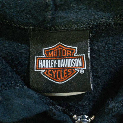 [レディースXXL] 00年代 Harley-Davidson/ハーレーダビッドソン パーカー 両面プリント スリーブプリント フルジップ