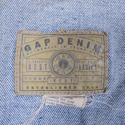 [メンズL] 90年代 GAP/ギャップ Gジャン・デニムジャケット オールドギャップ ピンバッジ付き