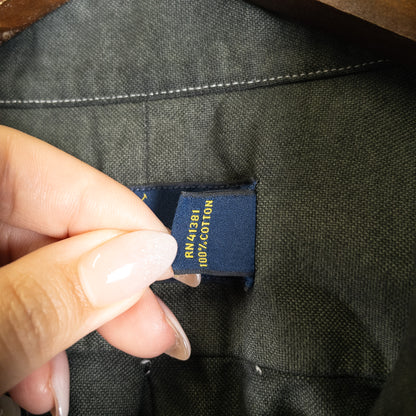 [メンズL] 00年代 Ralph Lauren/ラルフローレン 長袖シャツ 黒染め