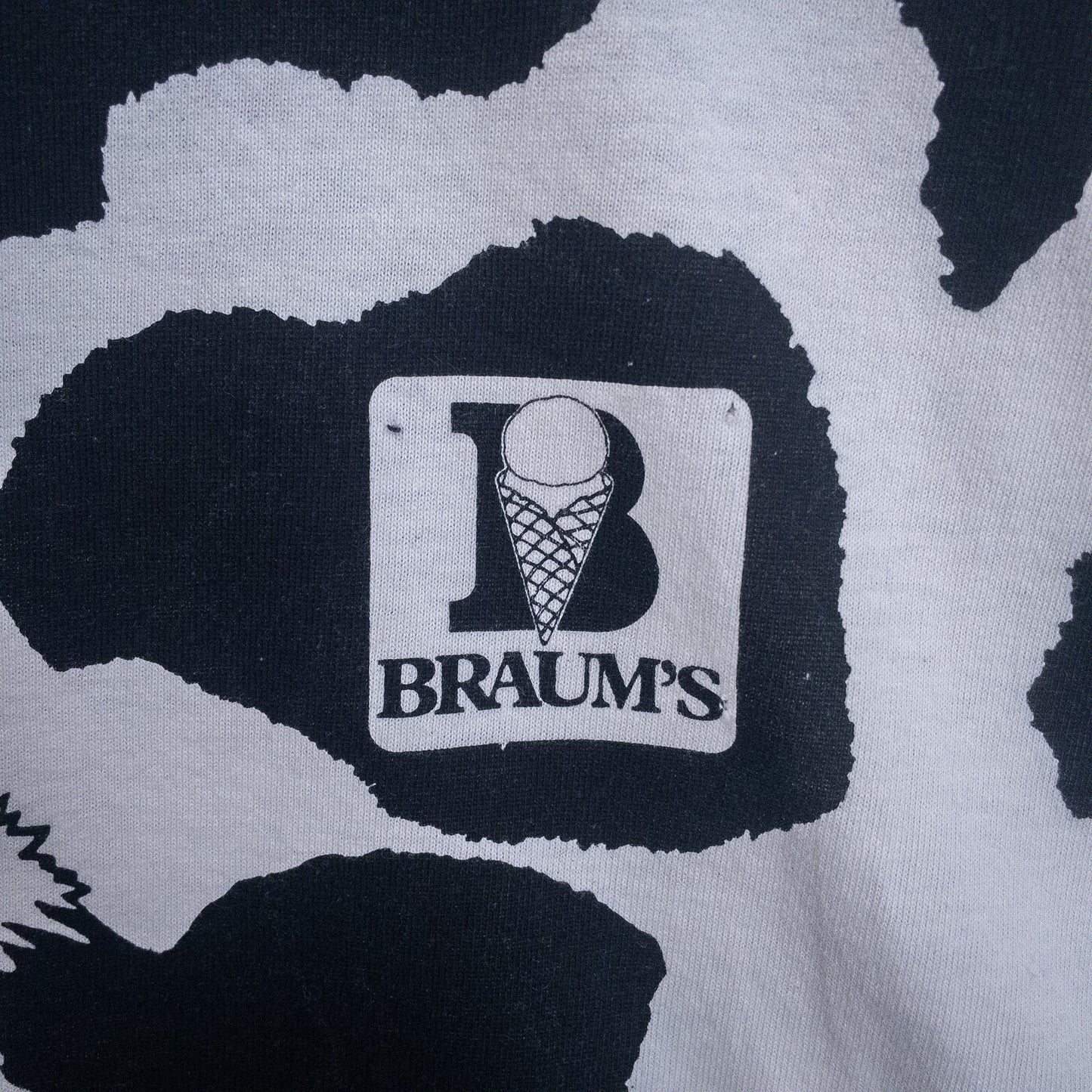[メンズXL] 90年代 Tシャツ 企業T Braum's ブラムス 牛柄プリント