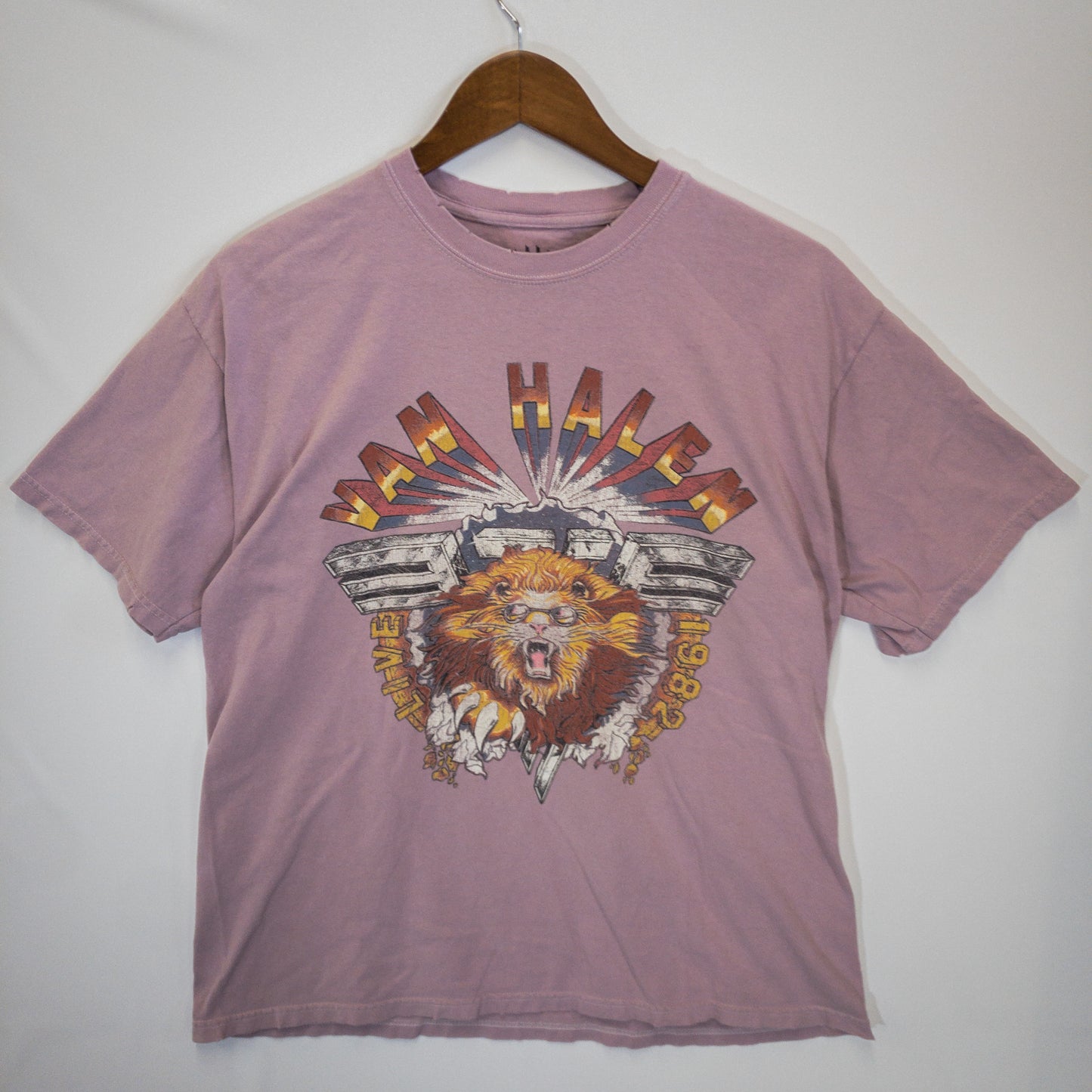 Van Halen バンド Tシャツ M ピンク バンドプリント Van Halen/ヴァン・ヘイレン