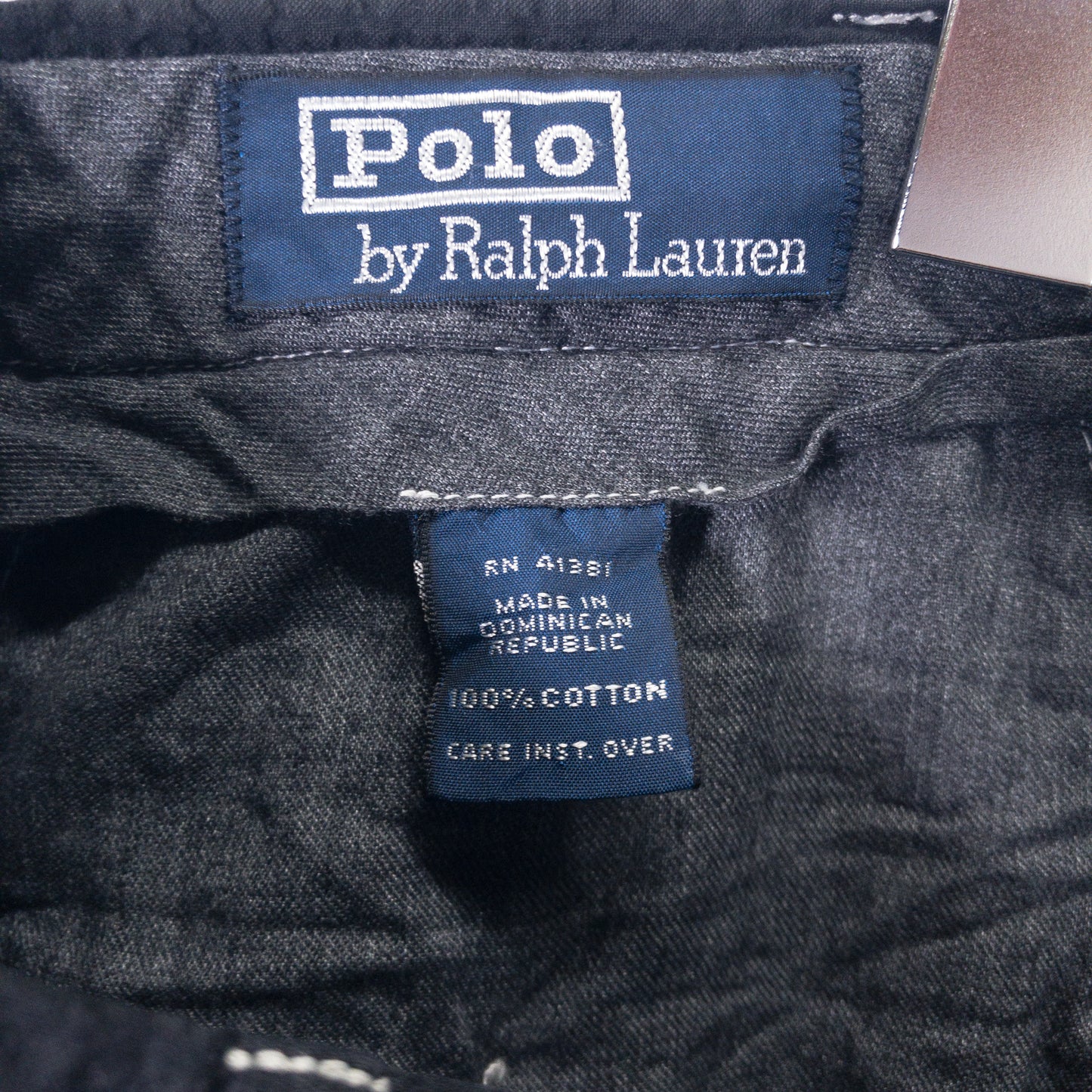 [メンズW34] 90〜00年代 Polo Ralph Lauren/ポロラルフローレン スラックス シアサッカー 黒染め