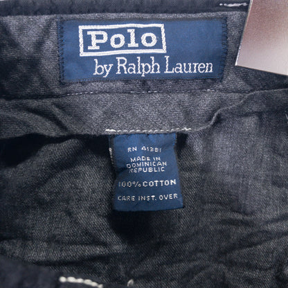 [メンズW34] 90〜00年代 Polo Ralph Lauren/ポロラルフローレン スラックス シアサッカー 黒染め