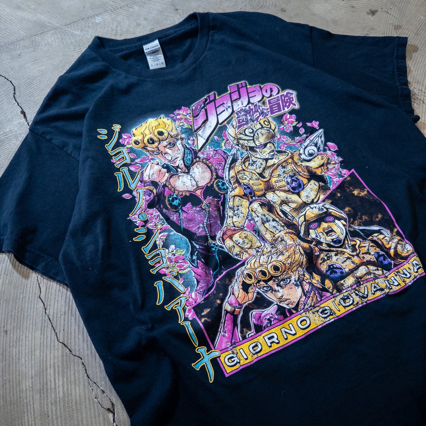[メンズM] 00年代 GILDAN/ギルダン Tシャツ アニメT ジョジョの奇妙な冒険 キャラＴ