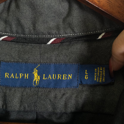 [メンズL] 00年代 Polo by Ralph Lauren/ポロバイラルフローレン 半袖シャツ 総柄 髑髏 黒染め