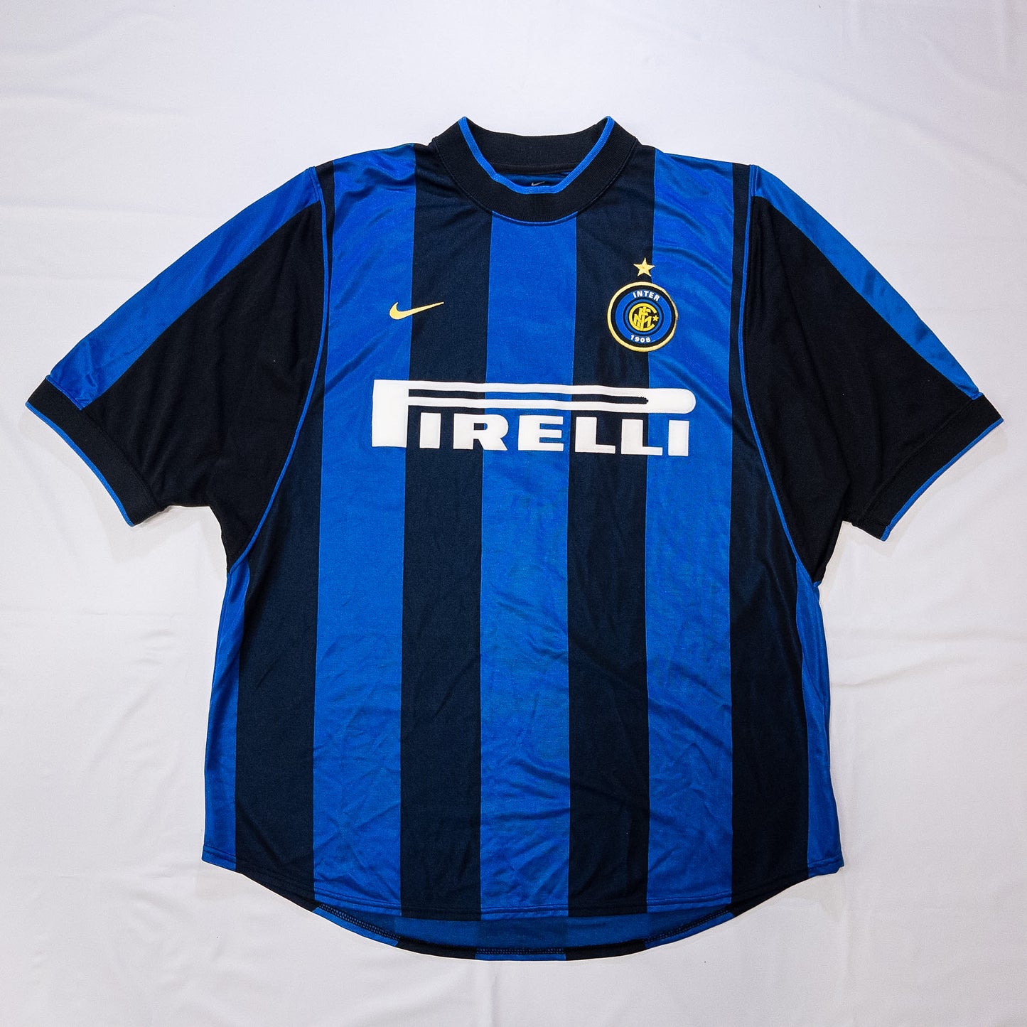[メンズL] 90〜00年代 Nike/ナイキ インテル・ミラノ RONALDO #9 サッカーユニフォーム / Made in UK