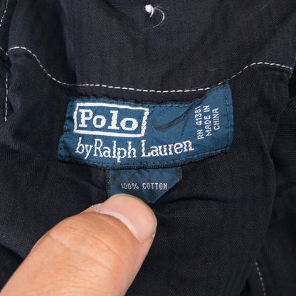 [メンズW35] 00〜10年代 Polo Ralph Lauren/ポロラルフローレン チノパン ボタンフライ 黒染め