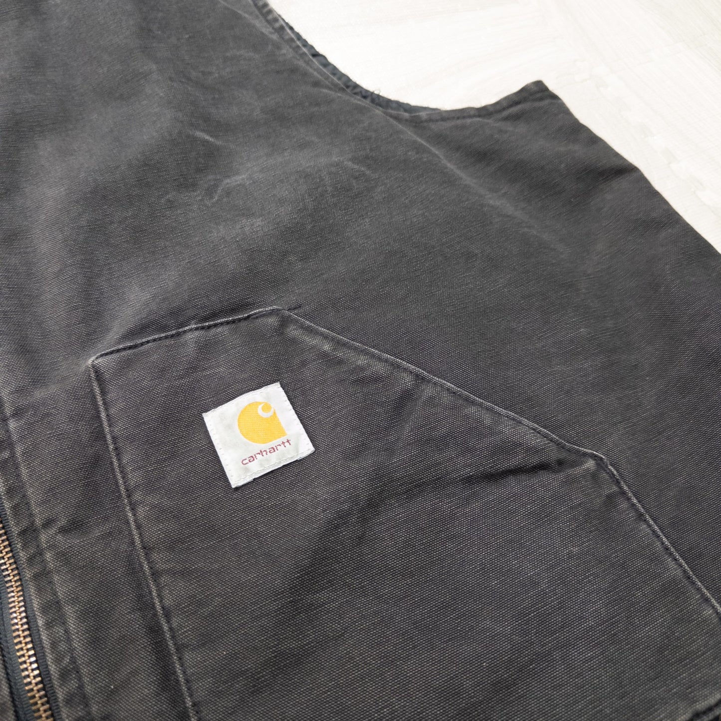 90s Carhartt カーハート ダックベスト 裏地キルティング アウター メンズXXXL相当 ブラック