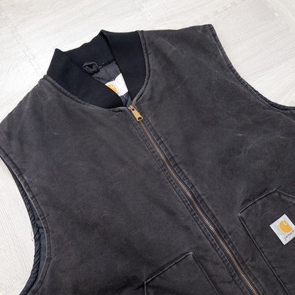 90s Carhartt カーハート ダックベスト 裏地キルティング アウター メンズXXXL相当 ブラック