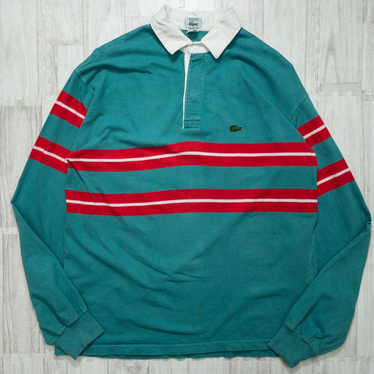 90s IZOD LACOSTE ラコステ 長袖ポロシャツ トップス メンズL USA製 グリーン